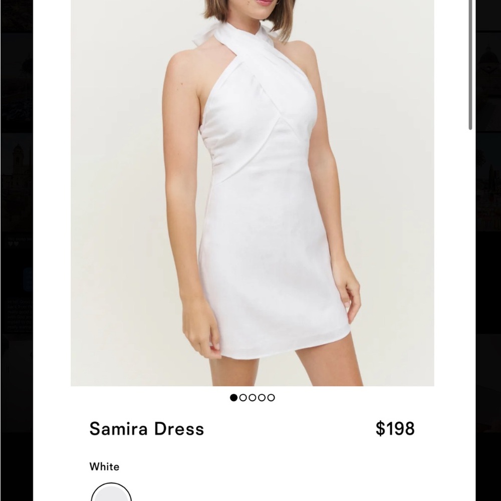 NWT Reformation White Linen Halter Dress